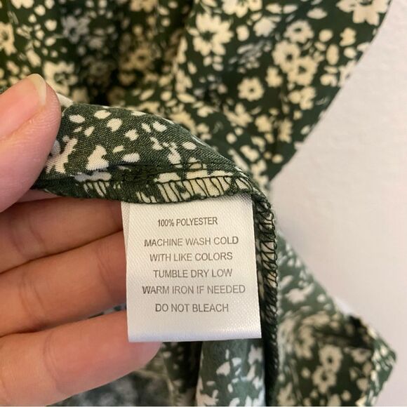 Just Found green floral dress smocked boho summer square neck romantic plus 2X - Picture 11 of 11